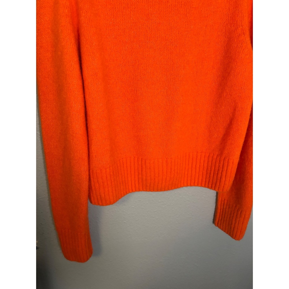 COS Womens Neon Orange Alpaca Wool Blend Crew Neck Fuzzy Knit Sweater Size Large - Picture 8 of 9